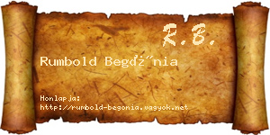 Rumbold Begónia névjegykártya